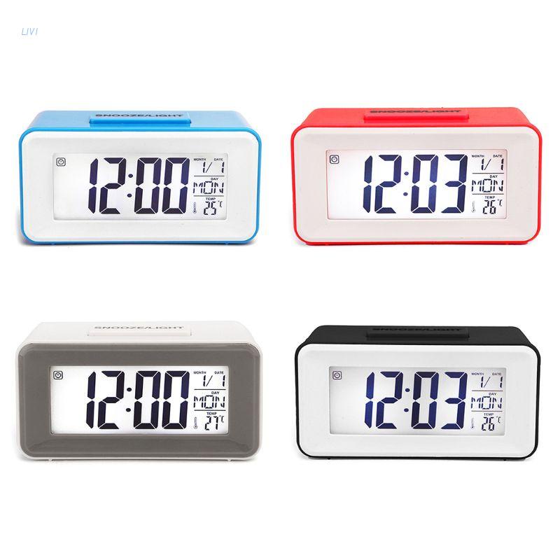 Đồng Hồ Báo Thức Điện Tử Màn Hình LED Kỹ Thuật Số Có Lịch Để Bàn Tiện Dụng Cho Học Sinh