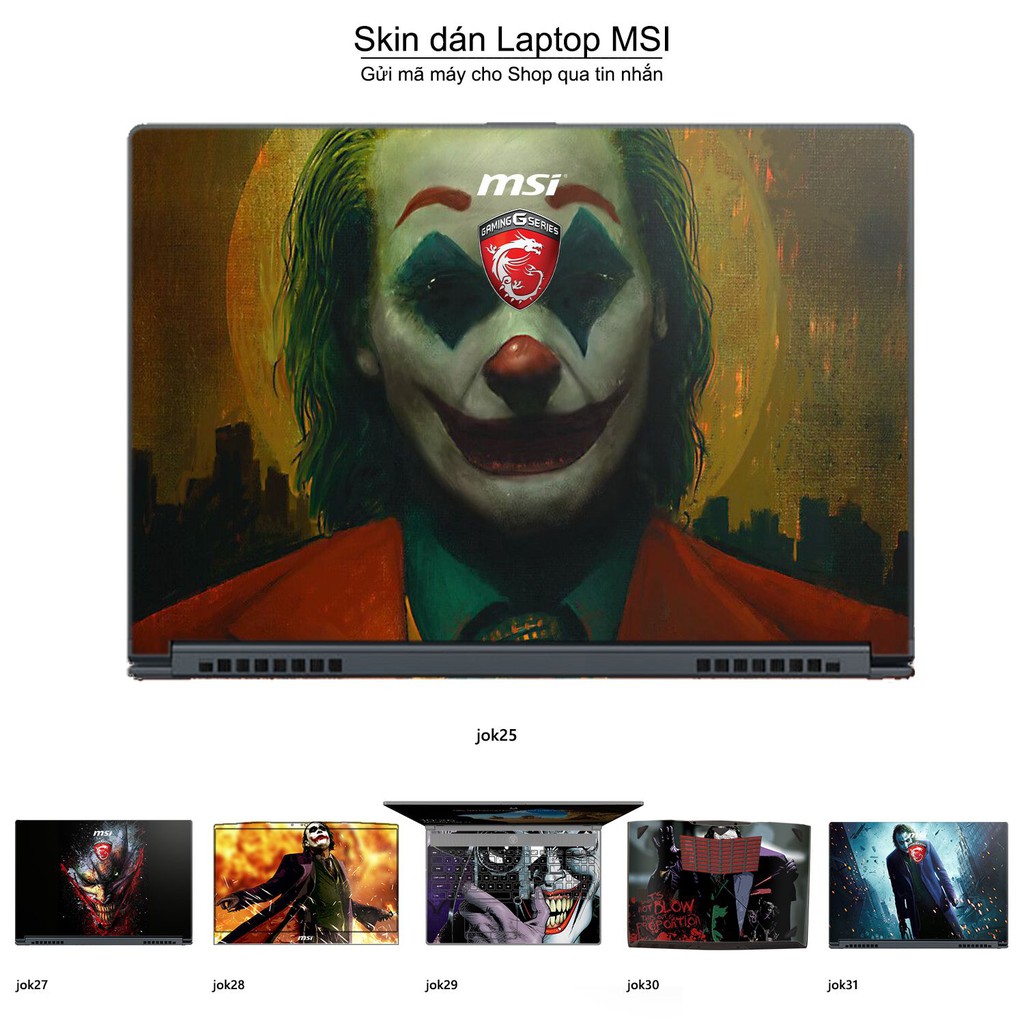 Skin dán Laptop MSI in hình Joker nhiều mẫu 4 (inbox mã máy cho Shop)