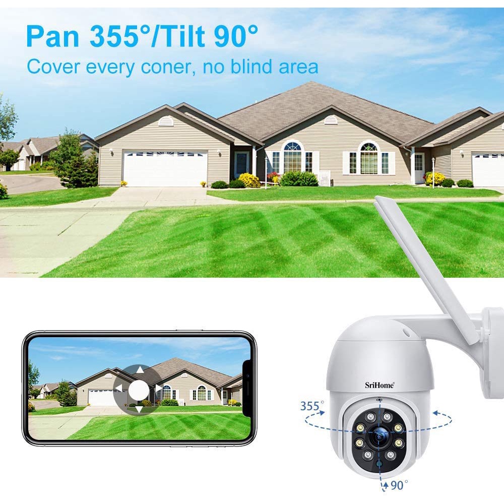 Camera IP Wifi Ngoài Trời PTZ FullHD 1080P Xoay 360 Độ Chống Nước IP6 - Bảo Hành 12 Tháng | BigBuy360 - bigbuy360.vn