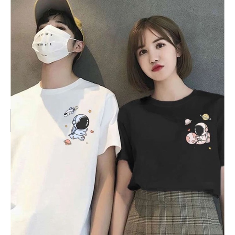 Áo thun Tay Lỡ nam nữ phi hành gia, có hình ảnh video thật D94