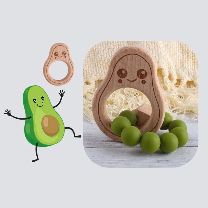 Vòng Tay Chuỗi Hạt Gỗ Sồi Phối Silicone Dành Cho Bé Sơ Sinh Mọc Răng