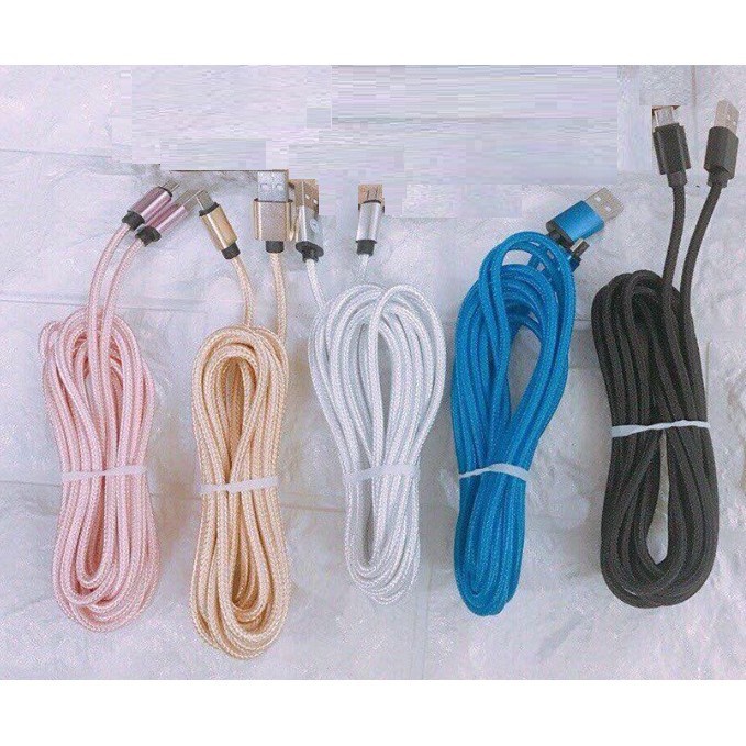 Cáp sạc dây dù cho IP, SS, HTC  cổng micro dài 1-3m chống đứt gãy