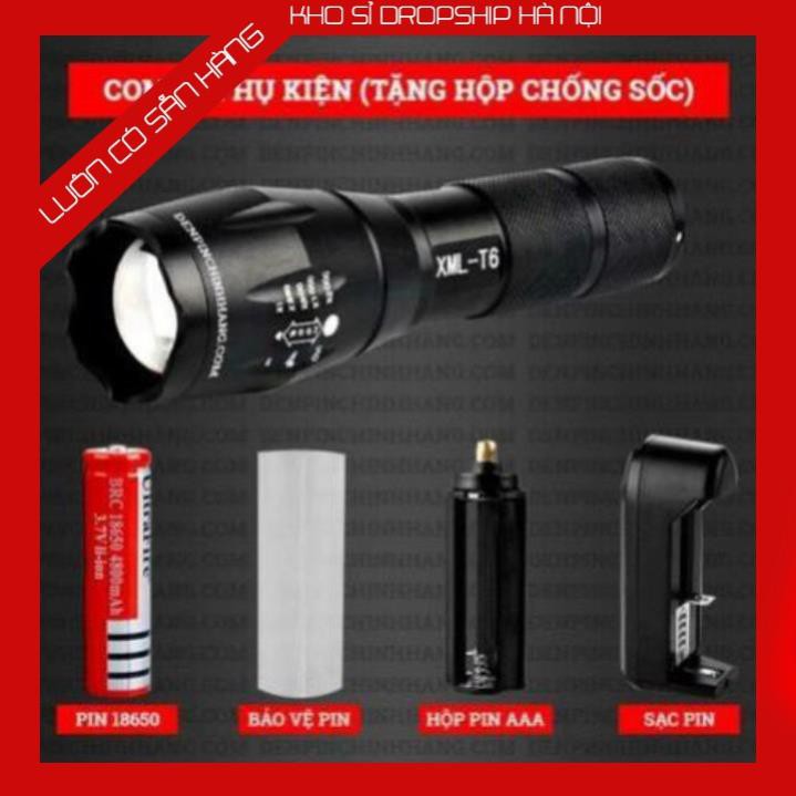 [GIÁ SỐC] Đèn pin siêu sáng bóng led xml t6 police bin mini cầm tay chống nước tự vệ chuyên dụng   -KSHN