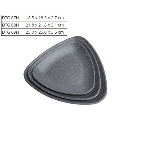 Dĩa Nhựa Tam Giác Melamine Nhám Xám