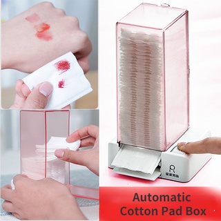 Hộp đựng bông tẩy trang treo tường có nút bấm tự động, hộp rút bông chống bụi kháng khuẩn thông minh
