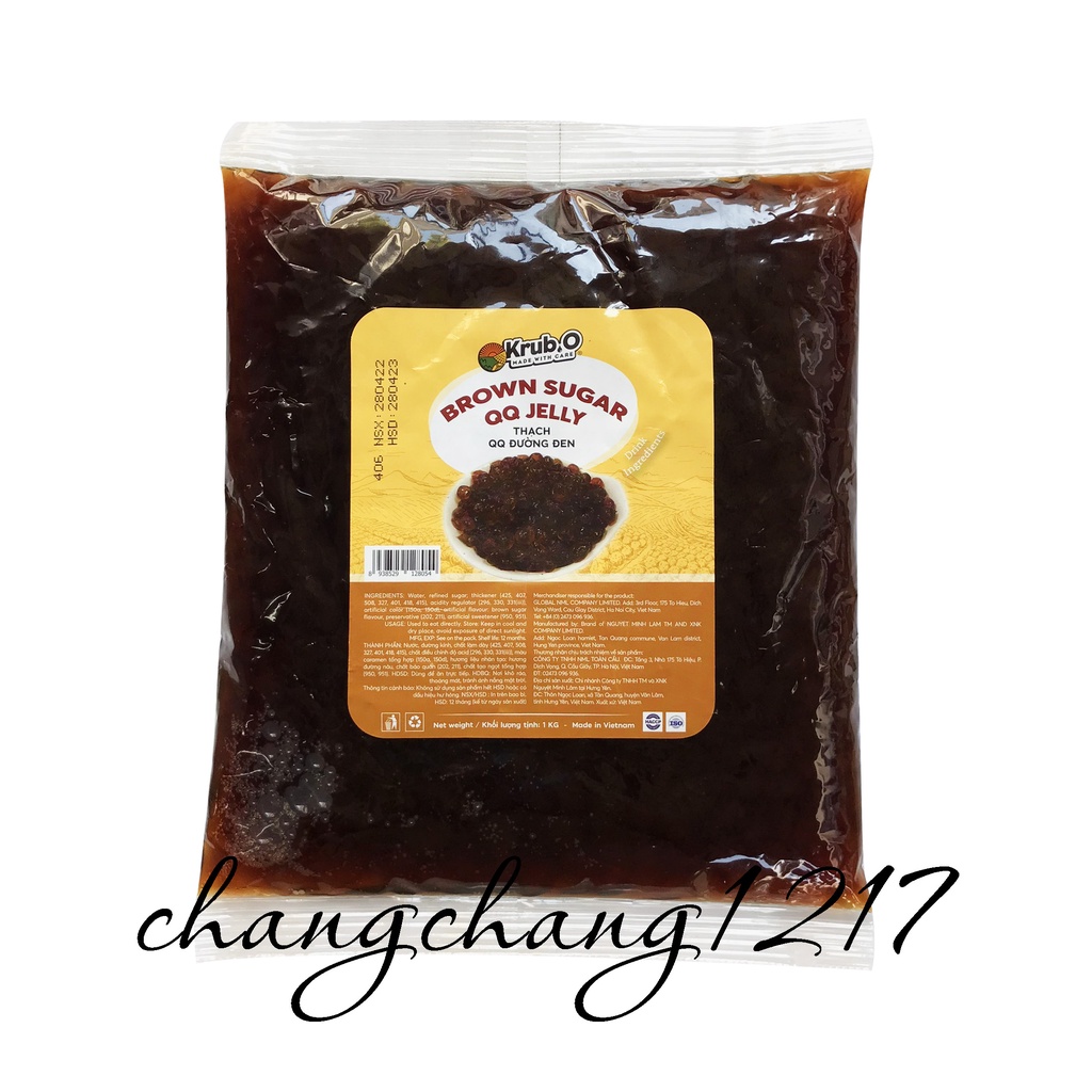 Thạch Ngọc Trai (Trân Châu) Trắng Caramel 3Q Krub.O Krubo Gói 1kg