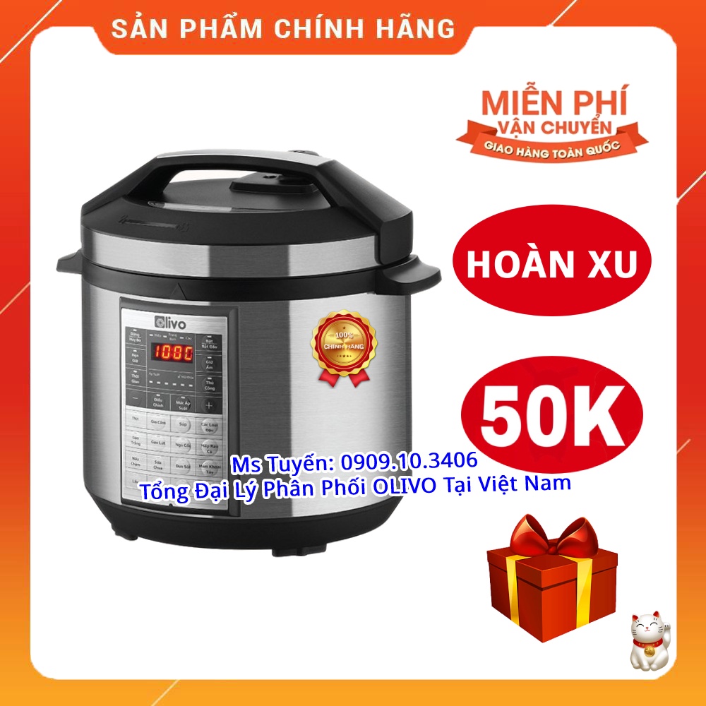 Nồi Áp Suất OLIVO PC60 - Thương Hiệu Mỹ - Vạn Món Ngon Trong Một Cái Máy (olivo pc 60)
