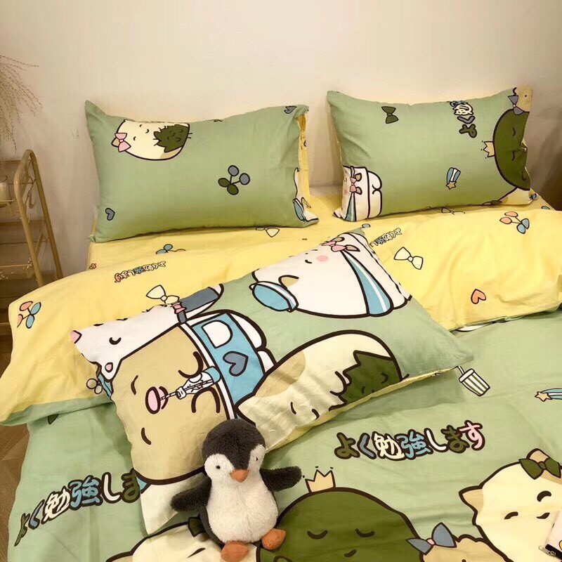 Bộ Chăn Ga Cotton POLY MÈO NHẬT BẢN💖chăn, ga, cotton, ga nệm, chăn ga, cotton poly, chăn nệm, chăn ga gối, bedding🏵️