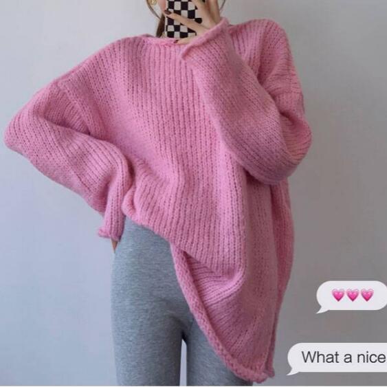 Áo Len Tay Dài Dáng Rộng Phong Cách Hàn Quốc Thời Trang Xuân Thu Mới