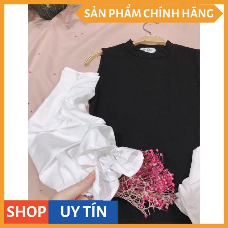 Áo thun kiểu khoét vai phối tay phồng, phong cách mới trẻ trung tươi tắn hàng đẹp mà giá rẻ tại Thời Trang VADA - AT0079