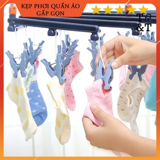 Móc Gấp Gọn Phơi Đồ Cho Em Bé, móc chùm phơi quần áo cao cấp - Móc kẹp quần áo chùm 30 kẹp phơi tất vớ đồ trẻ sơ sinh