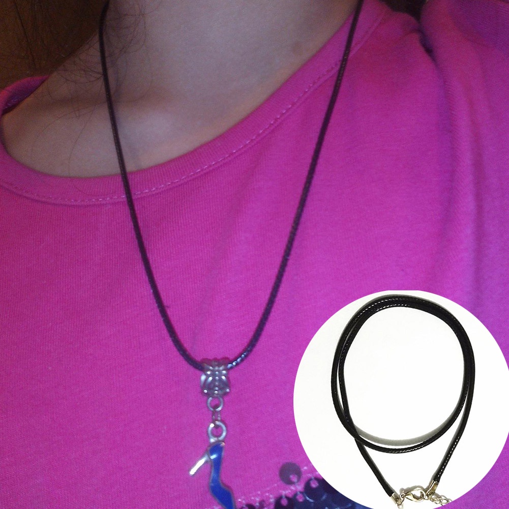 Vòng cổ da PU màu đen thiết kế đơn giản độc đáo