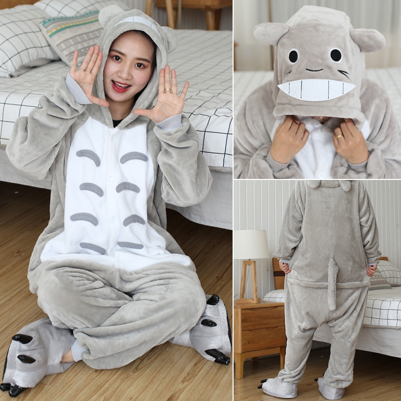 Bộ đồ ngủ tay dài in hoạt hình Totoro dễ thương cho nữ