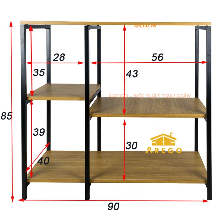 KỆ ĐỂ LÒ VI SÓNG, LÒ NƯỚNG , NỒI CƠM ĐIỆN KỆ NHÀ BẾP LẮP GHÉP 3 TẦNG  AREGO | BigBuy360 - bigbuy360.vn