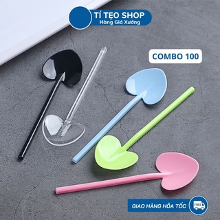 Combo 100 muỗng múc kem múc bột hình trái tim