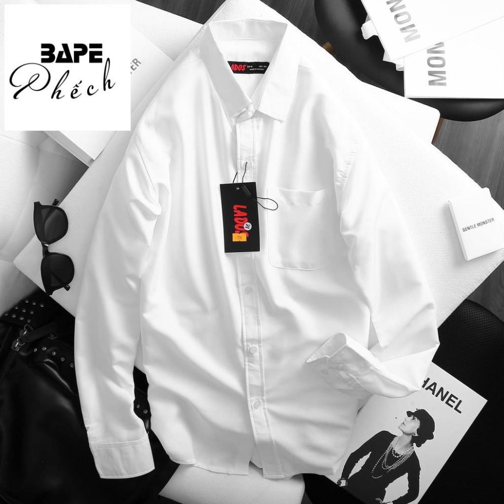 Áo sơ mi nam tay dài  trơn có túi  đủ màu BAPE PHẾCH-778, vải lụa mềm, ít nhắn - hàng chính hãng | BigBuy360 - bigbuy360.vn