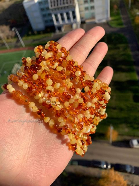 Vòng cổ hổ phách Baltic Nga cho trẻ sơ sinh đến tiểu học