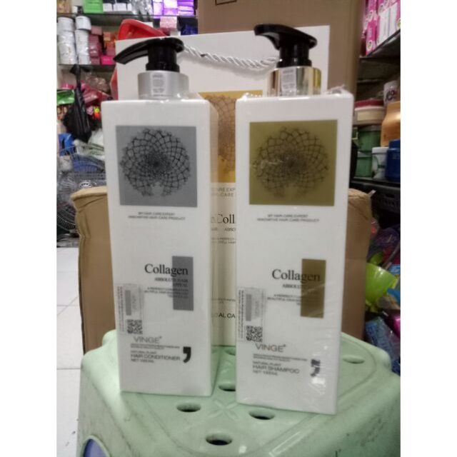 Combo cặp dầu gội Colagen Vinge 1000ml