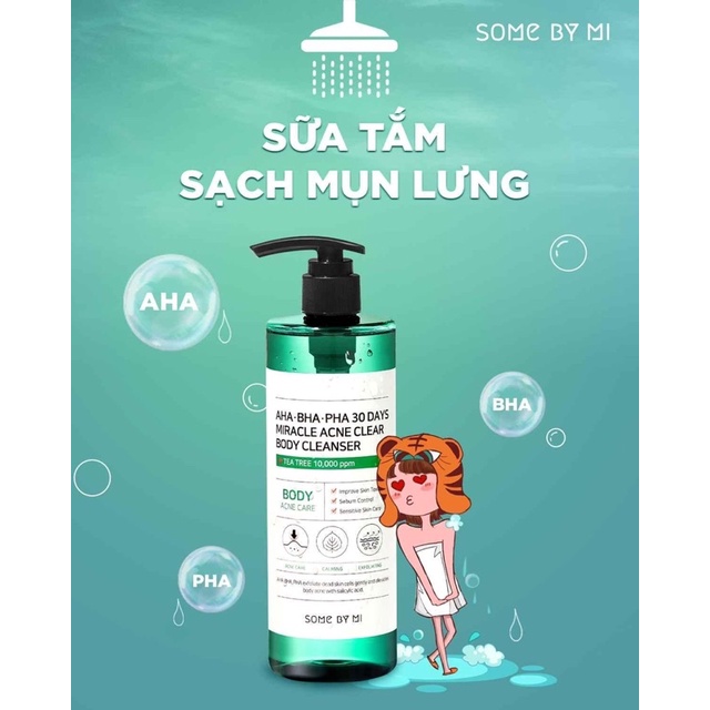 Combo 2 Chai Sữa Tắm Some By Mi AHA-BHA-PHA 30 Days Miracle Acne Clear Body Cleanser 400ml