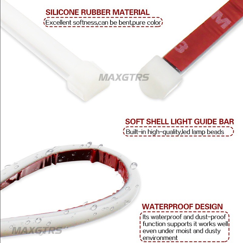 Bộ 2 Đèn LED DRL Siêu Mịn Chống Thấm Nước 30 60cm Chuyên Dụng Cho Xe Hơi