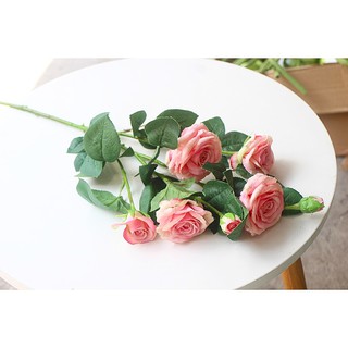 HOA HỒNG QUÝ TỘC CÀNH 7 BÔNG/Hoa lụa