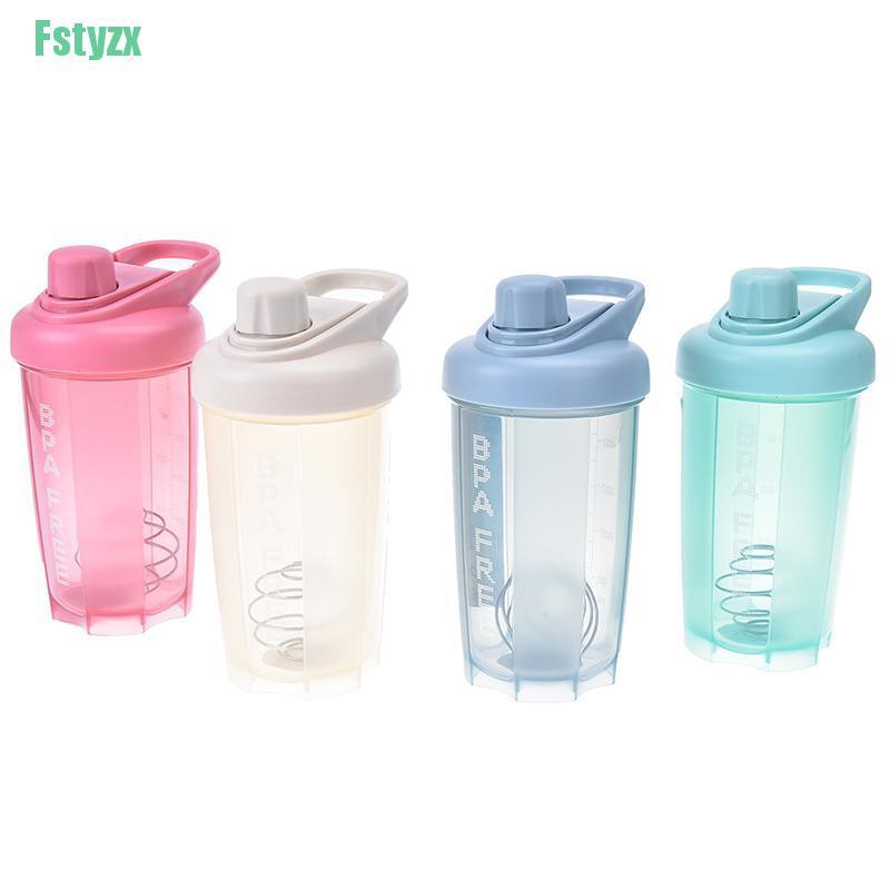 fstyzx 1pc protein shaker bottle with mixed ball fitness gym water bottle fitness mixer