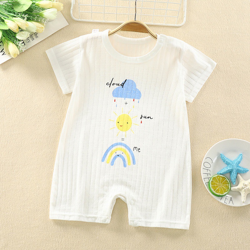 Áo Liền Quần Cotton Mỏng In Hoạt Hình Thời Trang Mùa Hè 2020 Cho Bé 3-18 Tháng Tuổi