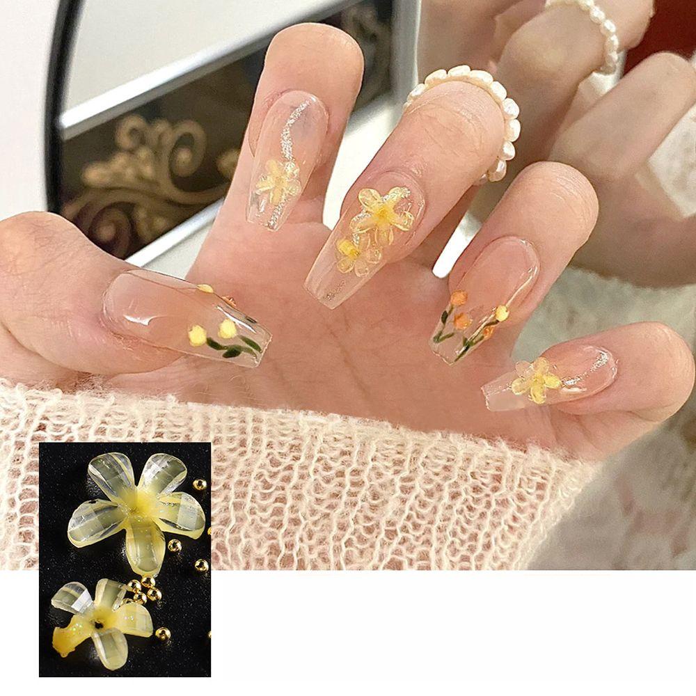 MOCHO Hạt Cườm Hình Bông Hoa Đính Móng Tay Nghệ Thuật