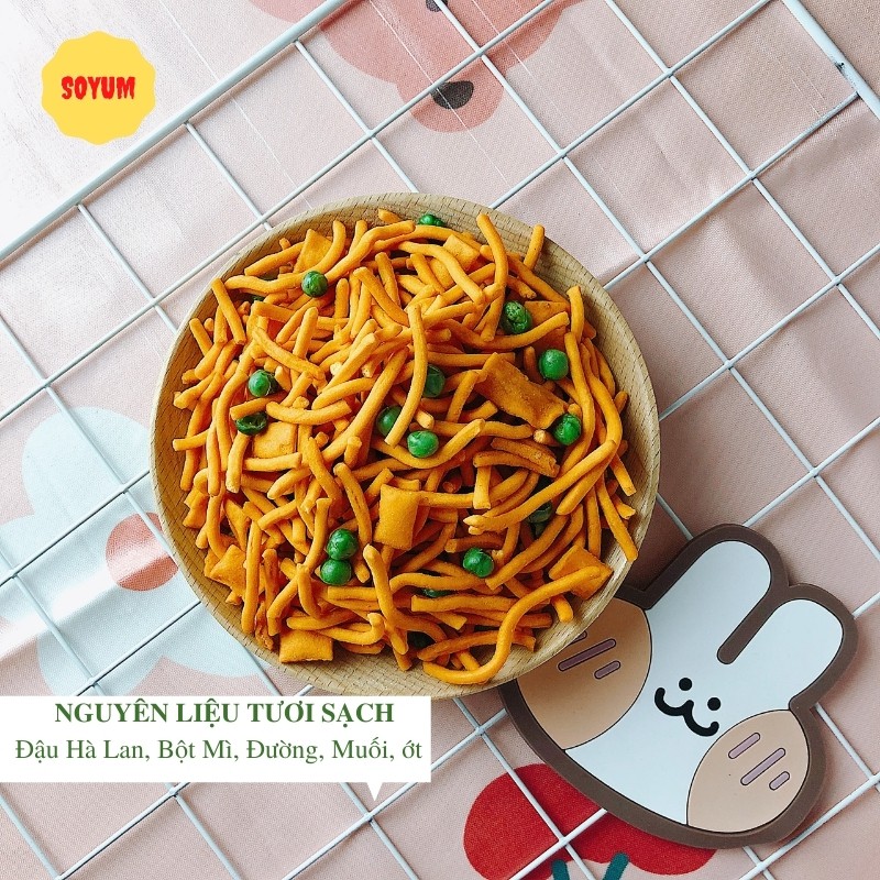 Bim bim que tăm đậu hà lan hộp 300g, ăn vặt Soyum vừa ngon vừa rẻ