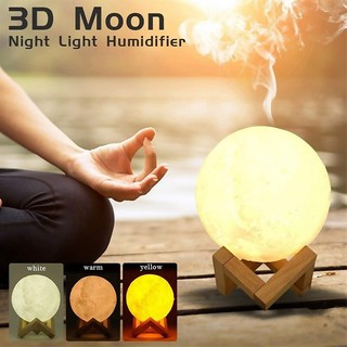 Máy xông tinh dầu đèn ngủ mặt trăng có đế