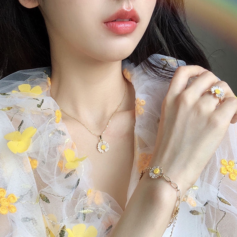 Vòng Tay/Vòng Cổ Họa Tiết Hoa Cúc Phong Cách Mori Hàn Quốc Cao Cấp Đơn Giản Cá Tính Thiết Kế Tinh Tế Cho Nữ
