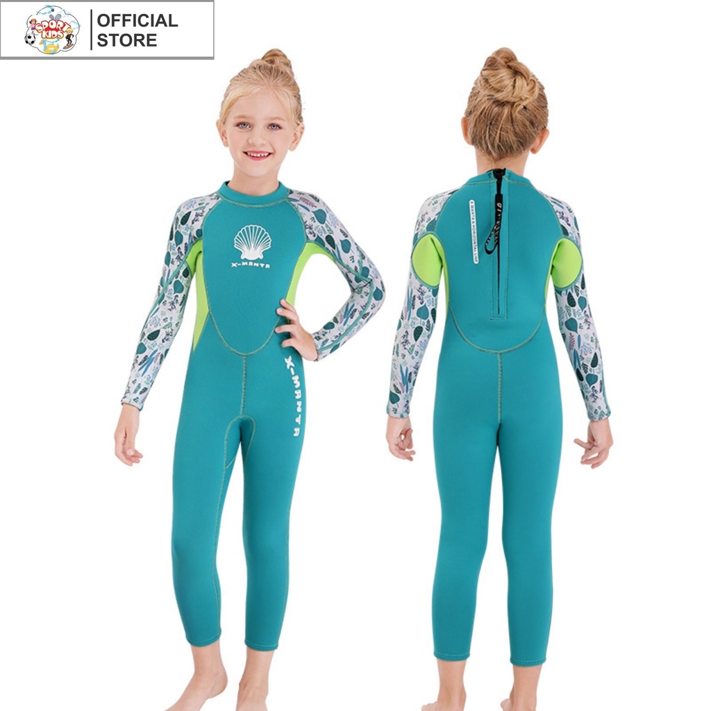 Đồ Bơi Liền Thân Dài Tay Cho Bé Gái Từ 10kg Đến 46kg - SPORTKIDS 10