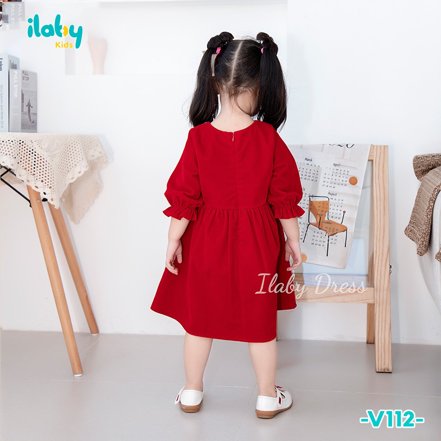 Váy cho bé gái ILABY nhung sườn xám đỏ [V112] – ILABY >>> top1shop >>> shopee.vn