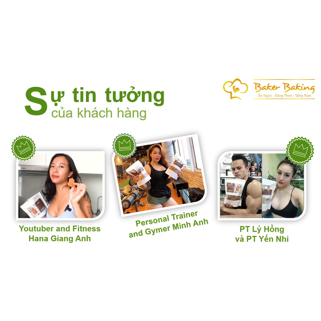 [Chính hãng] Thanh dinh dưỡng Baker Baking - Hạt gạo lứt &amp; protein ruốc chà bông ức gà (hộp 6 thanh x 191 Kcal)