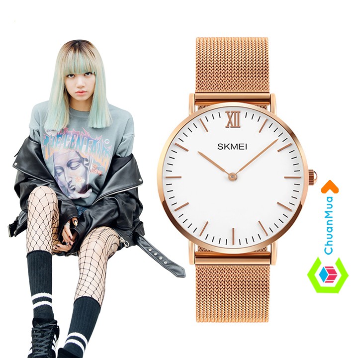Đồng hồ Nữ SKMEI 1182 dây thép lưới DHA427 - Vàng - Size Nữ