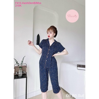 Đồ bộ pijama lụa cao cấp lửng f413 - đồ bộ suli