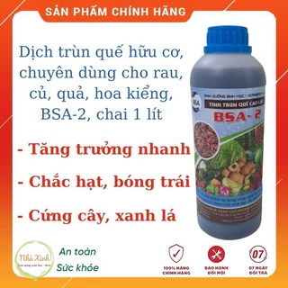Dịch trùn quế bsa-2 chai 1 lít giúp dưỡng cây cải tạo đất cho mọi cây trồng