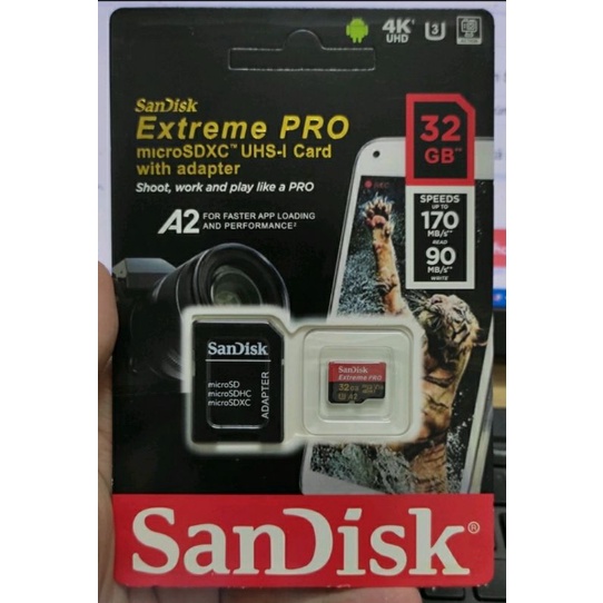 Thẻ nhớ MicroSD Sandisk 32G 64G Extreme Pro tốc độ cao 4K cho camera, flycam