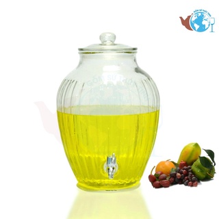 Bình Ngâm Sâm Thủy Tinh 217,10 Lít Có Van, bình bí sọc 10 lít chuẩn