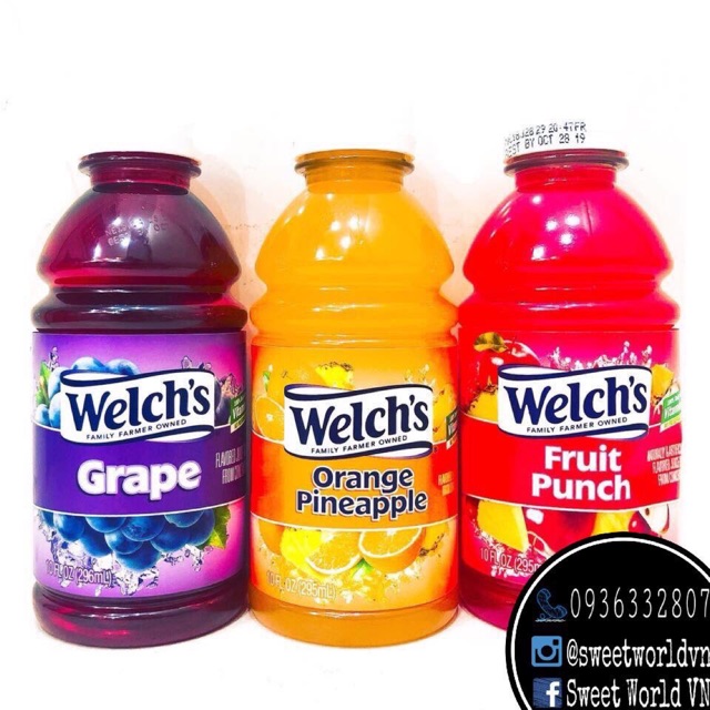 Nước ép trái cây Welch's (296ml) - Mỹ