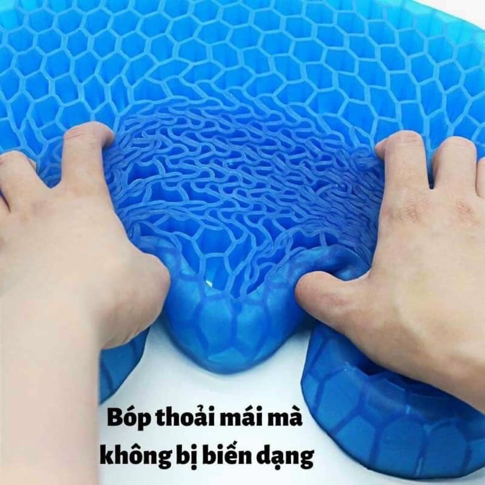 Đệm Ngồi Gel lưới 3D Thoáng Khí Tuần Hoàn Máu, Tiện Lợi - Chống Đau Mỏi Lưng Xuất Xứ NHẬT BẢN.