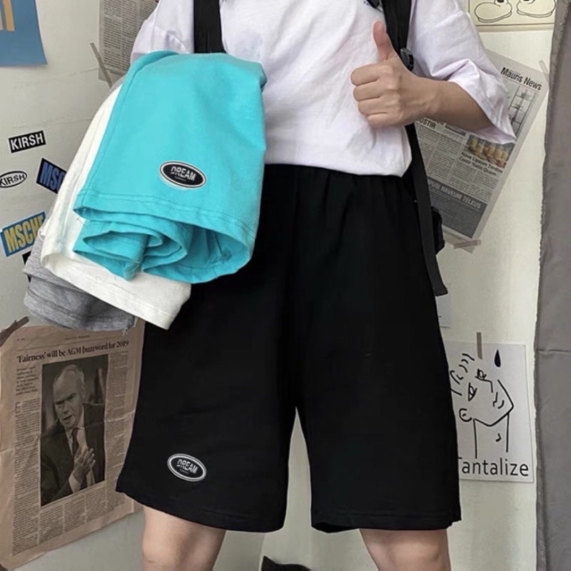 Quần short nam nữ , quần đùi chất thun cotton da cá dày đẹp in hình dream