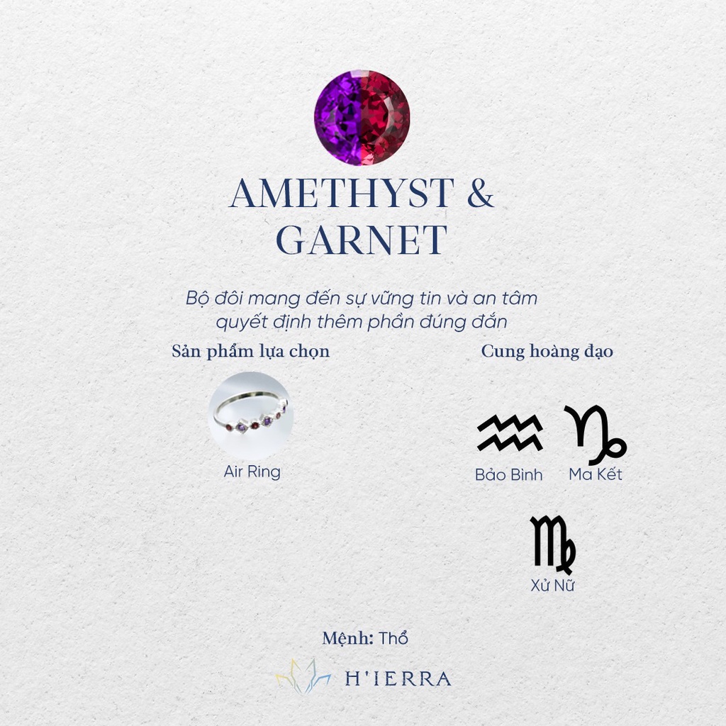 Nhẫn Bạc Nữ H'ierra Air Ring Twins đai hai loại đá cao cấp | BST Down-To-Earth