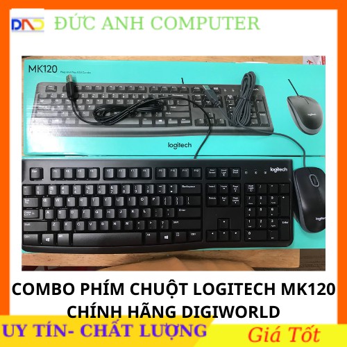 Combo Bàn Phím + Chuột LOGITECH MK120- Chính Hãng 100%- Bảo Hành 36 Tháng