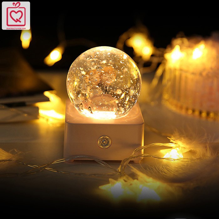 Hộp âm nhạc quả cầu pha lê tuyết kim sa đẹp mắt - quà tặng sinh nhật bạn gái, đồng nghiệp