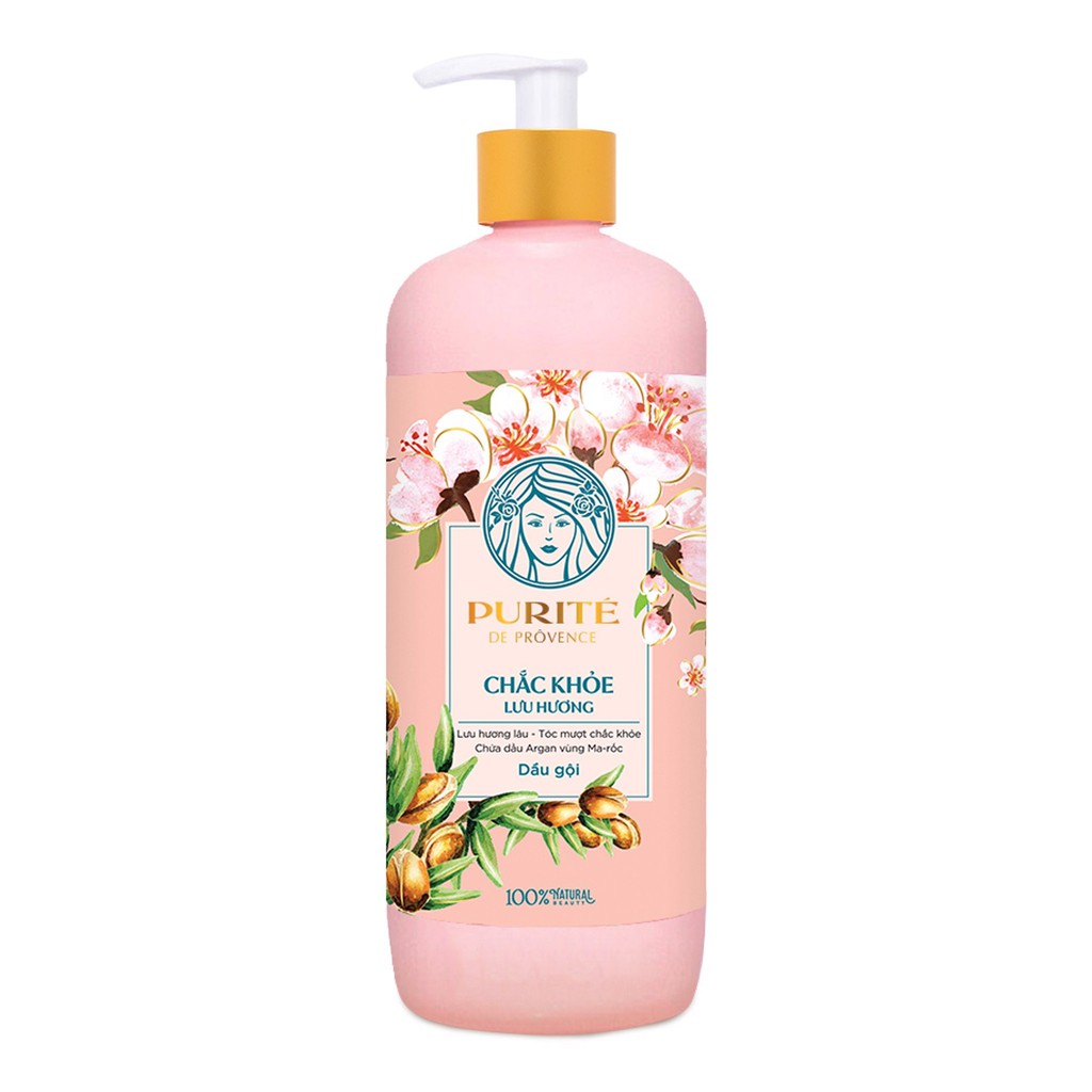 Dầu Gội Purité Chắc khỏe Lưu Hương Hoa Anh Đào & Argan 600ml