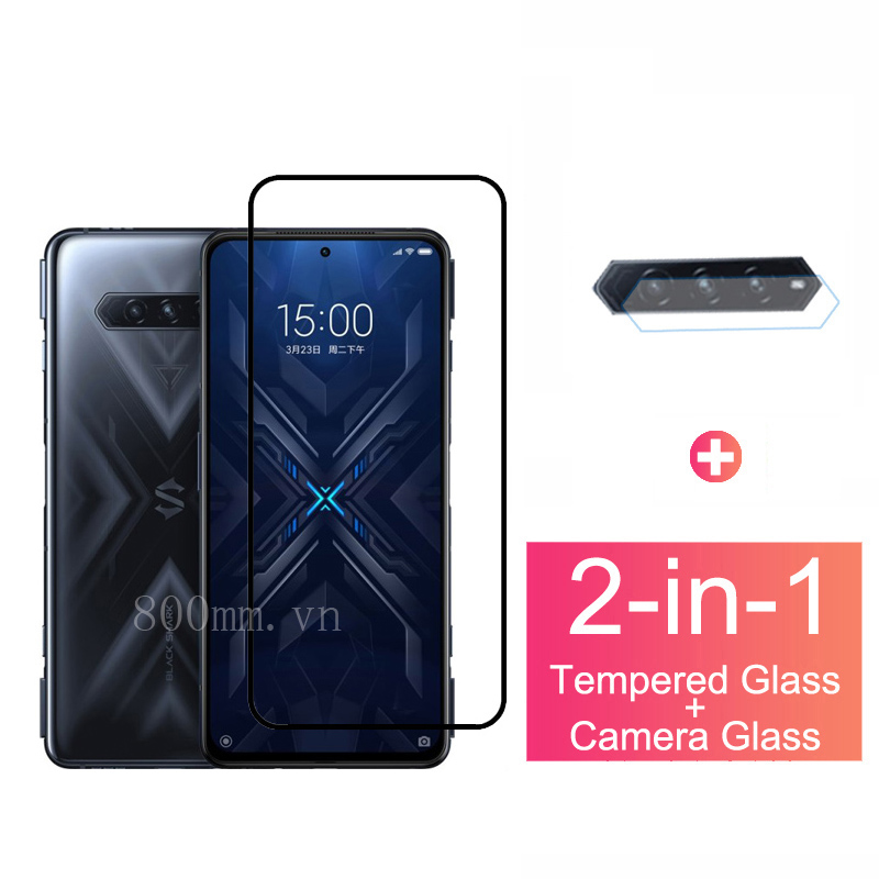 Kính cường lực Black Shark 4 Pro Bảo hiểm đầy đủ cho Xiaomi Black Shark4 3 2 Pro Poco X3 Pro F3 X3 NFC Redmi Note 10 9 Pro 9T Bảo vệ màn hình + Bảo vệ kính ống kính máy ảnh