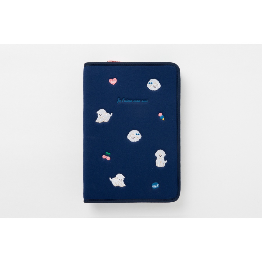 Túi Đựng Tablet ARTBOX Hàn Quốc Màu Xanh Navy Thêu Họa Tiết Babichon