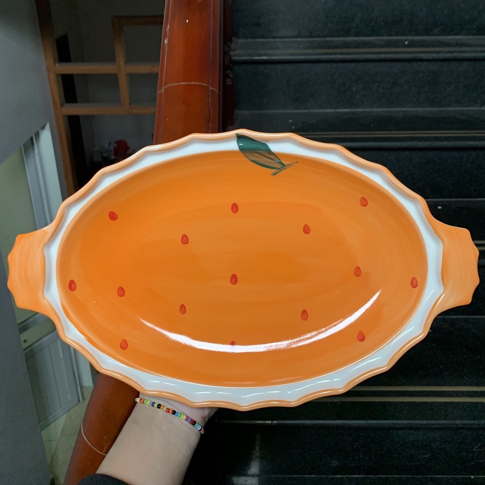 Chén Dĩa Dễ Thương Đĩa Sứ 🍊🍹Set Cam Mùa Hè 🍊🍹 Bát Đĩa Decor Bát Ăn Cơm Chén Sứ Đẹp  Cute B122