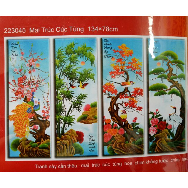Tranh thêu 3d tứ quí 223045
